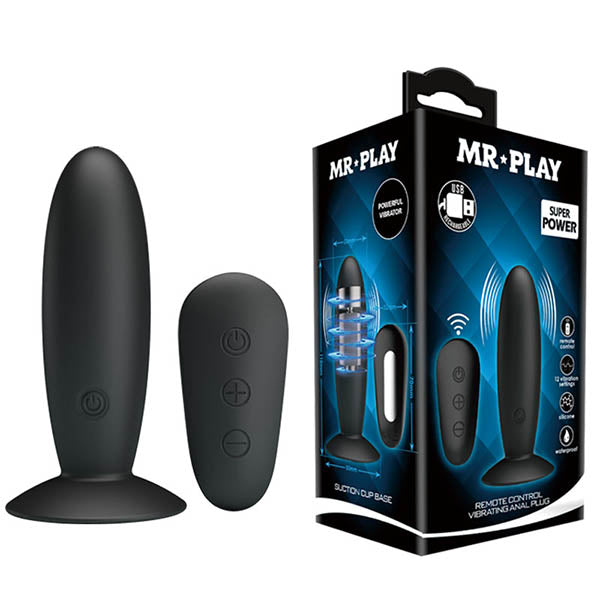 Pretty Love Mr. Play (Black) – Remote-Controlled Silicone Vibrating Anal Plug > Anal Range > Vibrating Butt Plugs