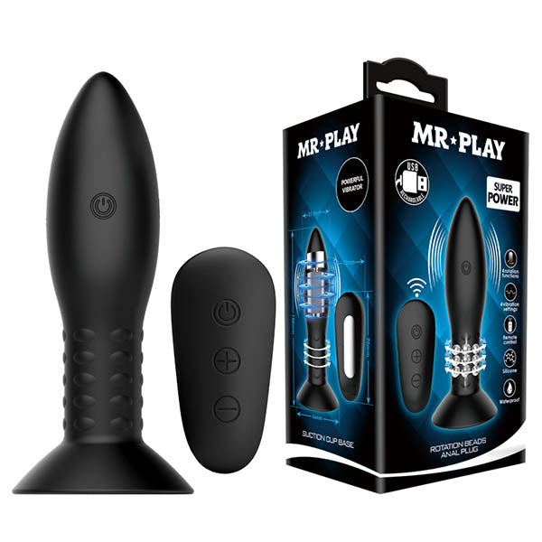 Mr Play Rotation Beads Anal Plug Beaded Butt Plug with Wireless Remote > Anal Range > Vibrating Butt Plugs