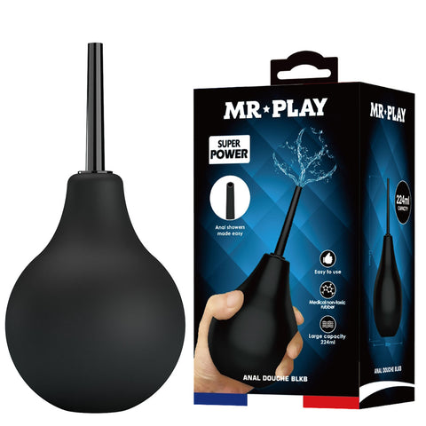 Mr Play Unisex Anal Douche with 224ml Capacity for Cleaning Black Douches