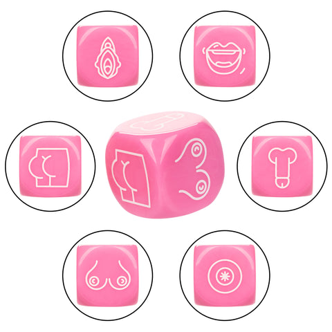 Naughty Bits Roll With It Icon Based Sex Dice Game Set with 3 Colorful Acrylic Dice Games