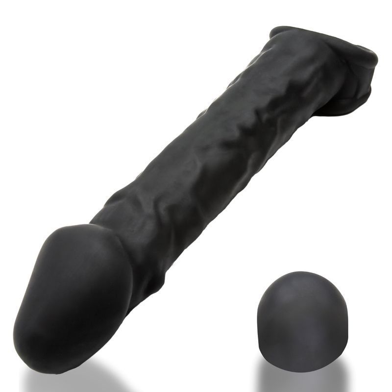Muscle Ripped Inner Ribbed Velvet-Smooth Night 9.25 Inch Cock Sheath > Sex Toys For Men > Penis Sleeves