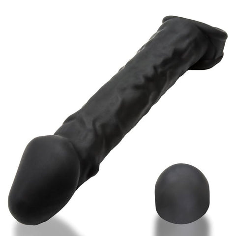 Muscle Ripped Inner Ribbed Velvet-Smooth Night 9.25 Inch Cock Sheath SLEEVES