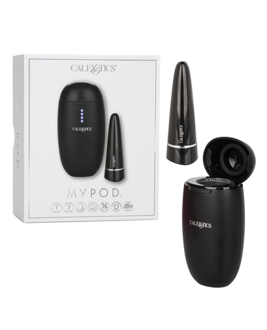 My Pod Black Rechargeable Waterproof Vibrator with Wireless Magnetic Charging and UV Sanitizing Case Vibrators