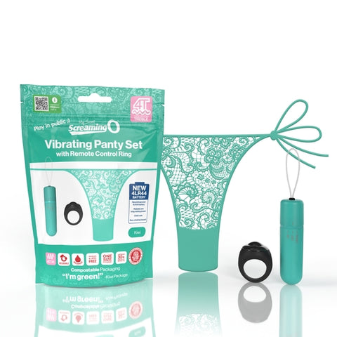 My Secret Screaming O 4T Panty Vibe Vibrating Panty Set with Remote Control Ring - Kiwi Green Panty Vibrators