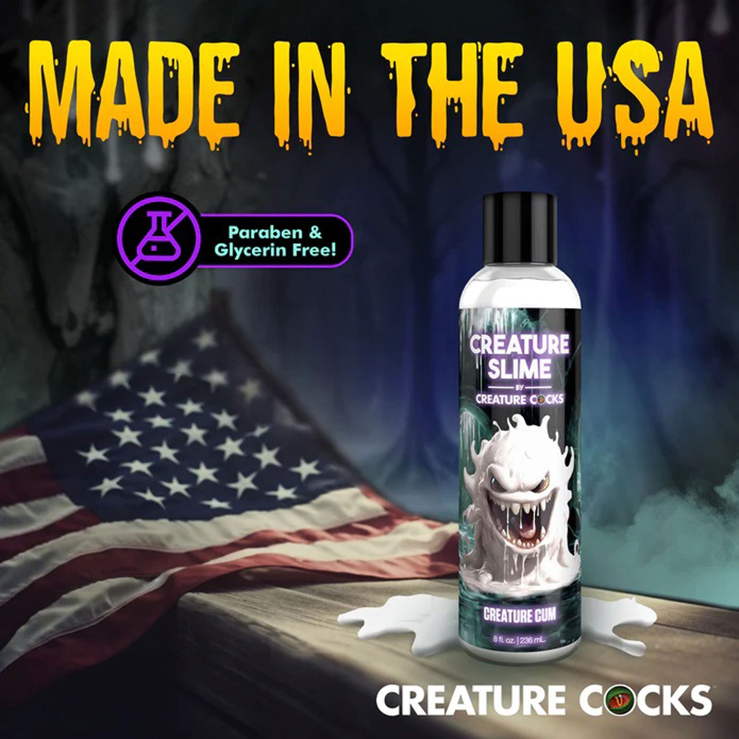 Creature Slime Unscented Jizz Lubricant 8 Ounce Bottle Clear Speciality Lubricants
