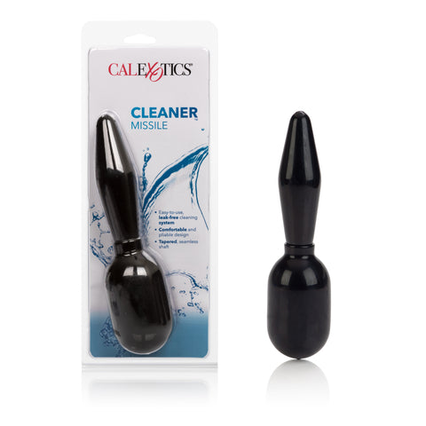 Cleaner Douche Missile Black PVC Single Part Anal Douche Bulb 6 Inch Black Douches