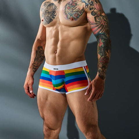 Cut 4 Men Athletic Trunk Rainbow Size Small Mens Trunks