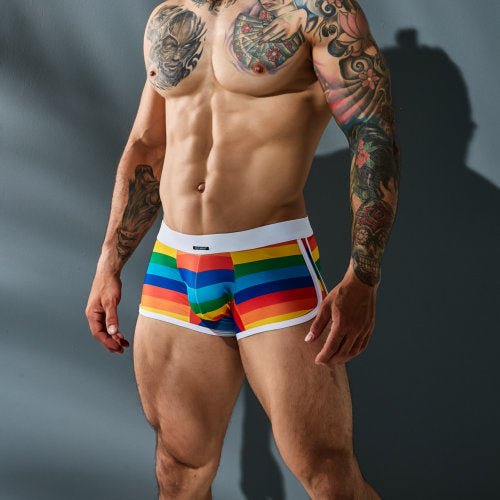 Cut 4 Men Athletic Trunk Rainbow Color Size XL Mens Trunks