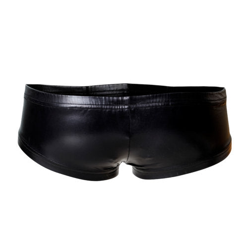 Cut 4 Men Booty Shorts Black Leatherette Size Large Mens Trunks