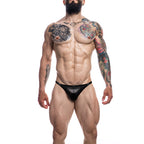 Cut 4 Men Brazilian Brief Black Leatherette Size Large > Clothes > Mens Briefs