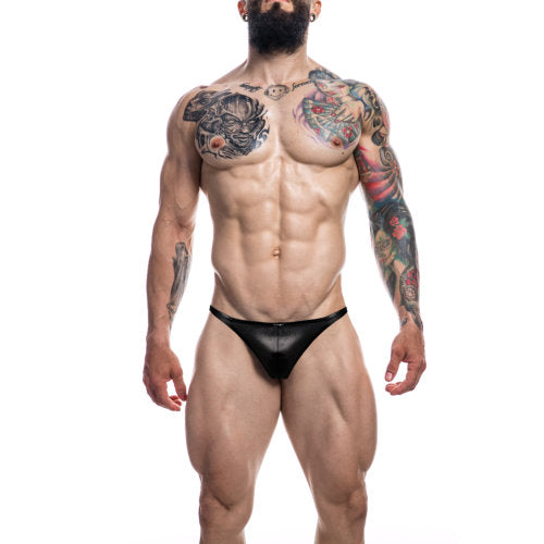 Cut 4 Men Brazilian Brief Black Leatherette Size Large > Clothes > Mens Briefs