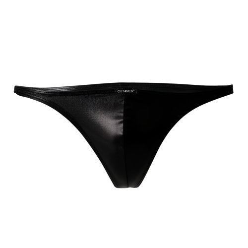 Cut 4 Men Brazilian Brief Black Leatherette Size Large Default Title > Clothes > Mens Briefs