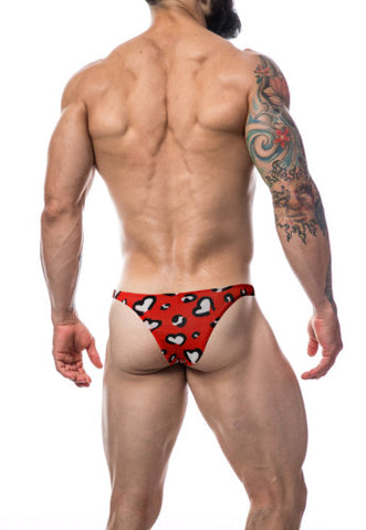 Cut 4 Men Brazilian Brief Hearts Red Size Large Mens Briefs