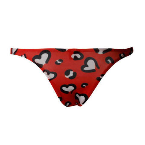 Cut 4 Men Brazilian Brief Hearts Red Size Large Mens Briefs