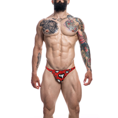 Cut 4 Men Brazilian Brief Hearts Red XL Mens Briefs