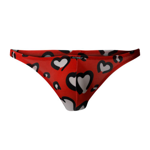 Cut 4 Men Brazilian Brief Hearts Red XL Default Title Mens Briefs