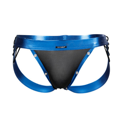 Cut 4 Men Desire Jockstrap Blue Leatherette XL Default Title > Clothes > Jockstraps