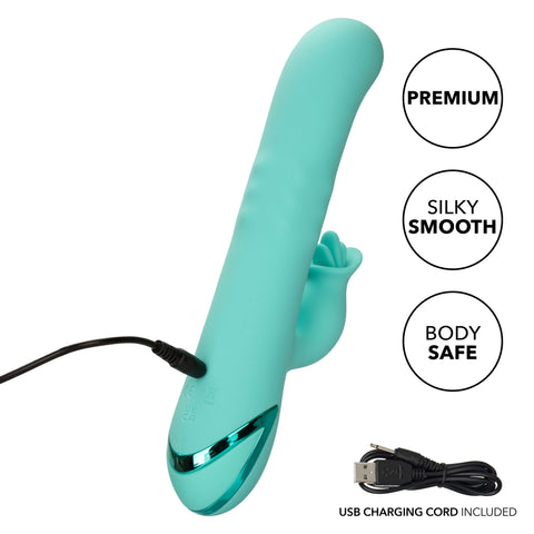 California Dreaming Bel Air Bombshell Silicone Vibrator in Aqua Blue with Triple Motors and 10 Vibration Functions > Vibrators > Ladies > Rabbit