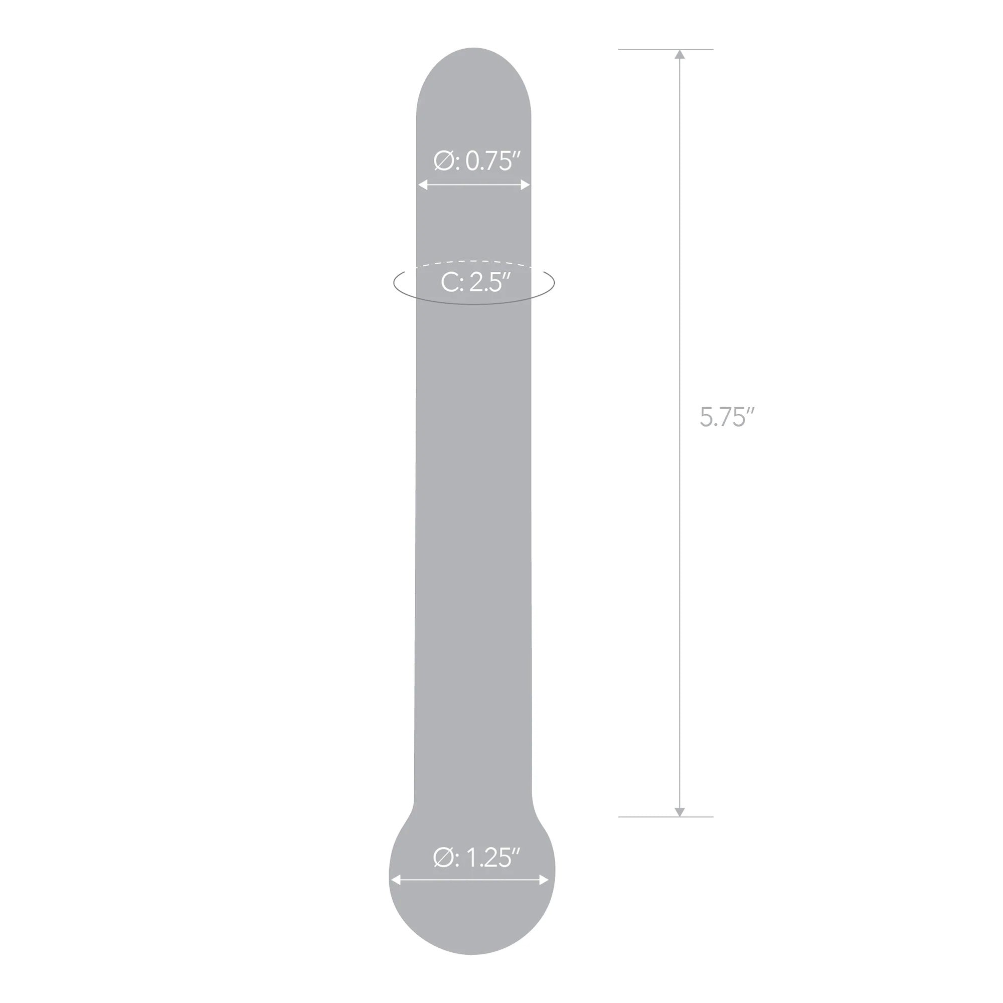 Glas 7 Inch Straight Clear Glass Dildo with Bulbous Handle and Luxury Satin Storage Bag > Glass > Dildos