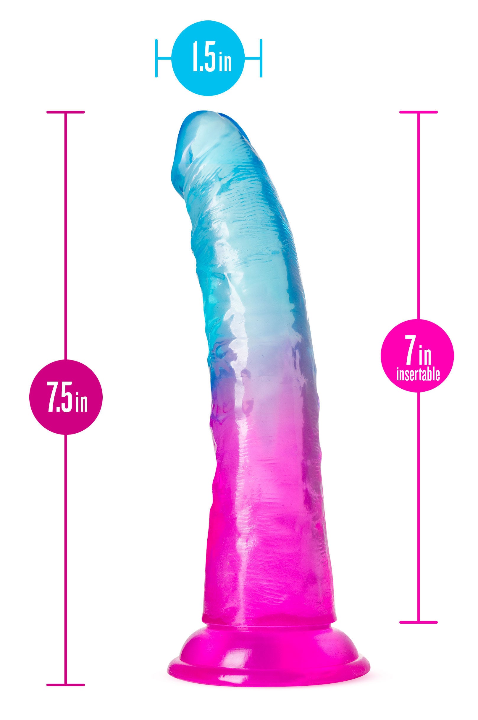 B Yours Beautiful Sky 7 Inch Realistic Suction Cup Dildo Dildos & Dongs