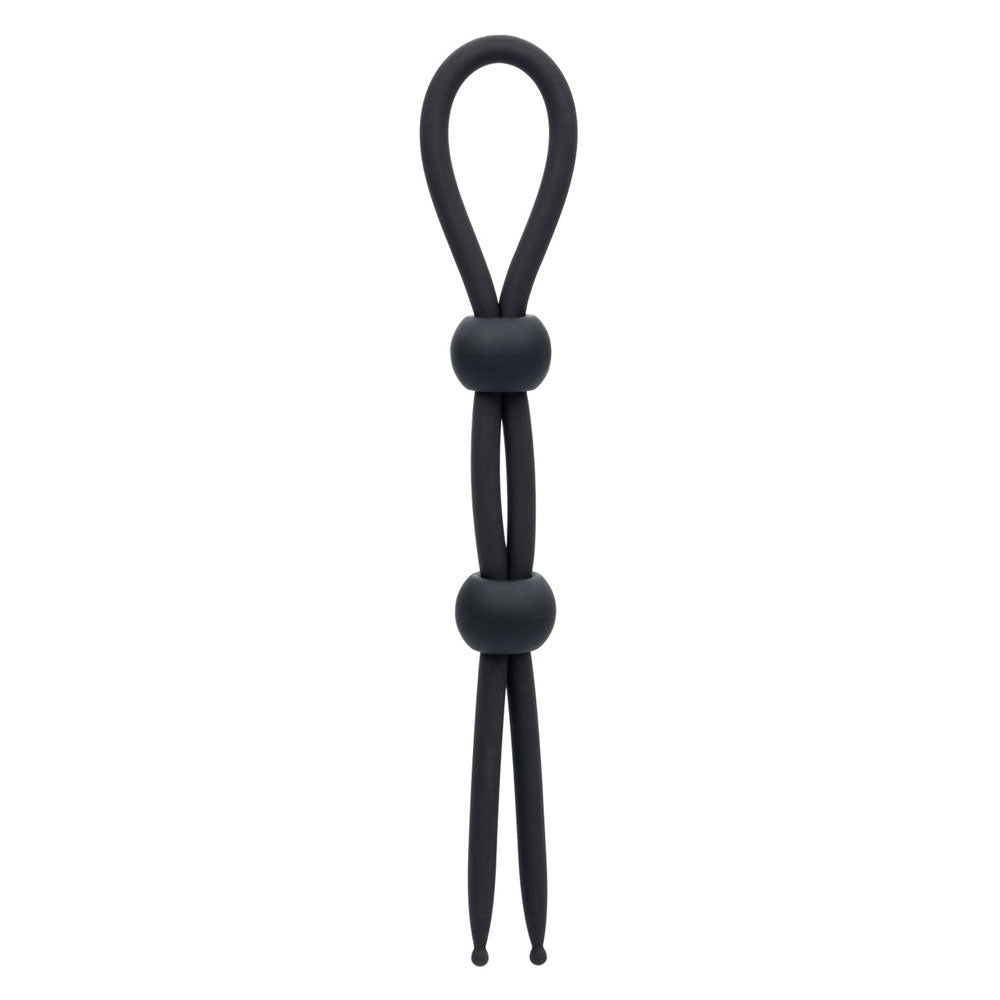 Alpha™ Liquid Silicone Dual Lasso - Black COCK RINGS Adjustable