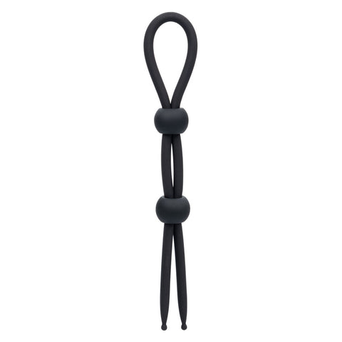Alpha™ Liquid Silicone Dual Lasso - Black COCK RINGS Adjustable