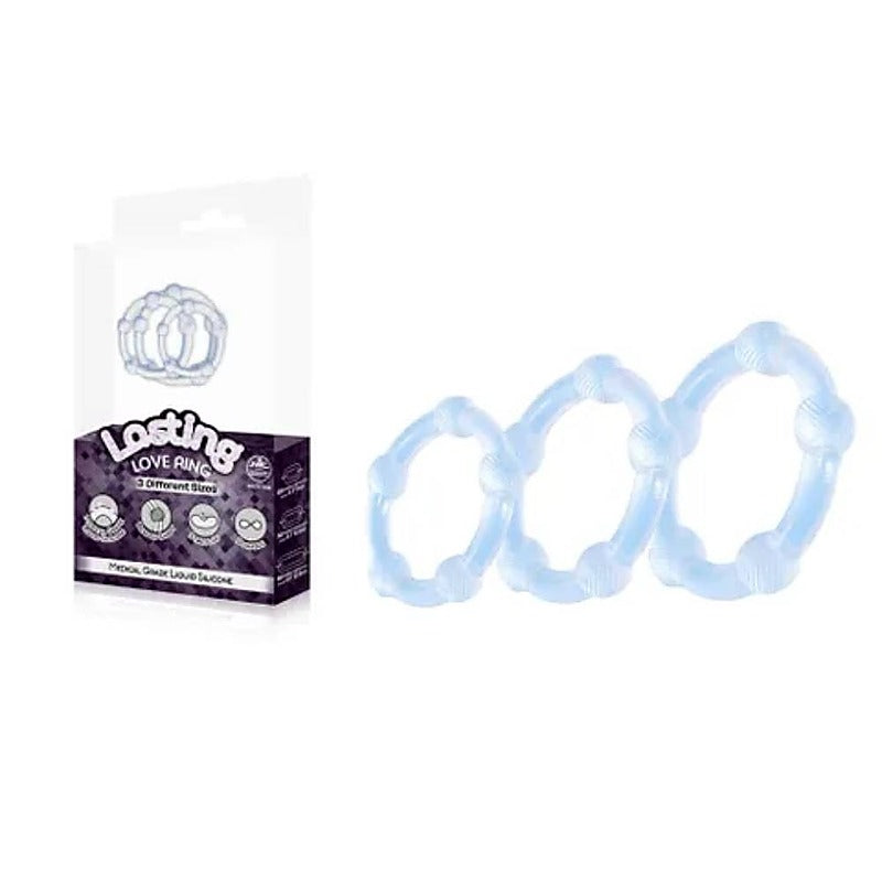 Lasting Love Ring 3 Piece Set - Silicone Cock Rings - Pink Secondary image