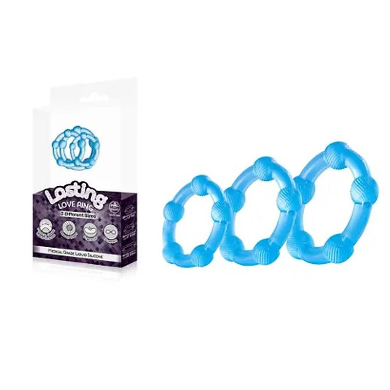 Lasting Love Ring Set Beaded Cock Rings Set of 3 Sizes - Cock Ring Sets