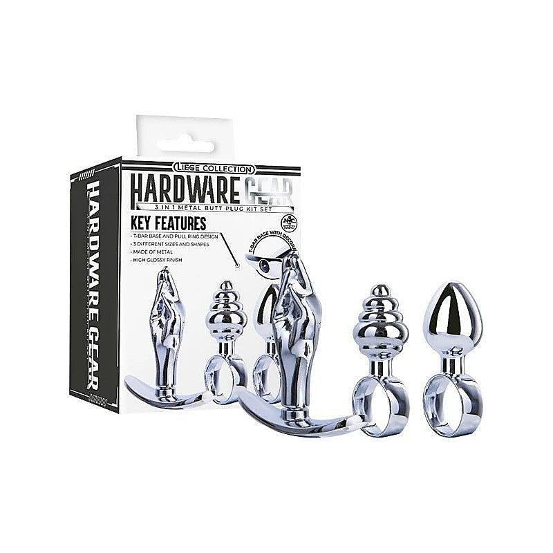 Hardware Gear Metal Butt Plug Kit 3 Pack Mini Metal Butt Plugs > Anal Range > Butt Plug Kits