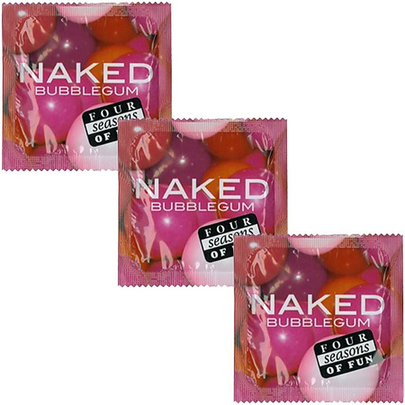 Four Seasons Naked Bubblegum Flavoured Sheer Latex Condoms - 144 Bulk Pack > Essentials > Condoms
