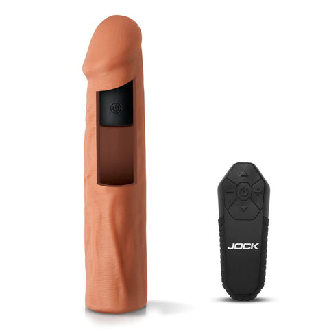 Jock Enhancers 1.5 Inch Vibrating Penis Extension Sleeve with Remote - Medium SLEEVES