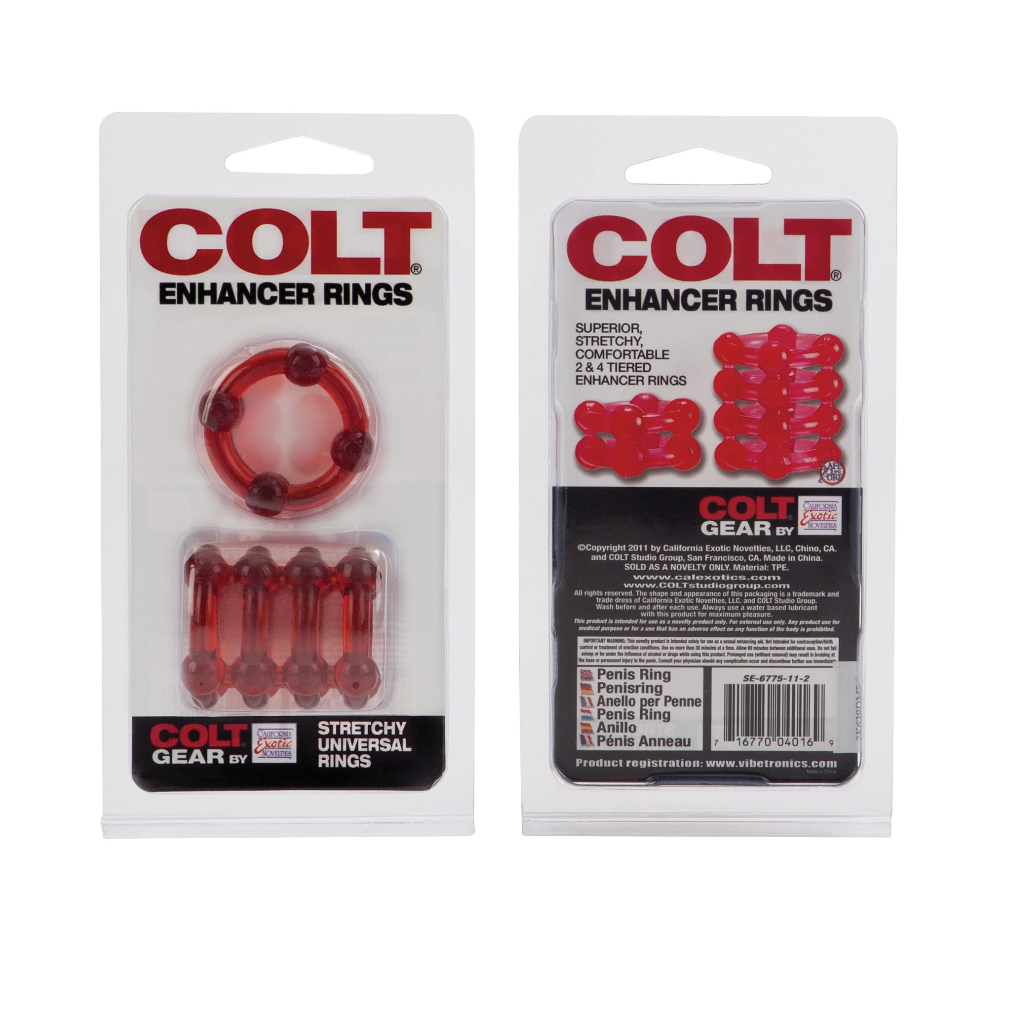 Colt Enhancer Ring Set of 2 – Soft Stretchy Silicone Erection Enhancer Rings Red > Cock Ring > Sets