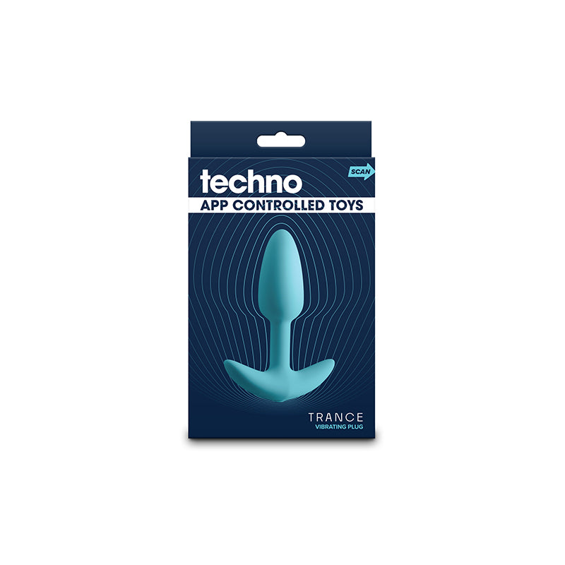 Techno Trance Blue 10.9 cm USB Rechargeable Butt Plug App Control Butt Plugs