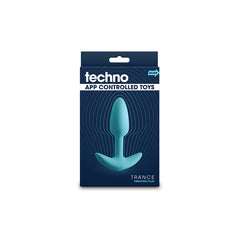 Techno Trance Blue 10.9 cm USB Rechargeable Butt Plug App Control Butt Plugs