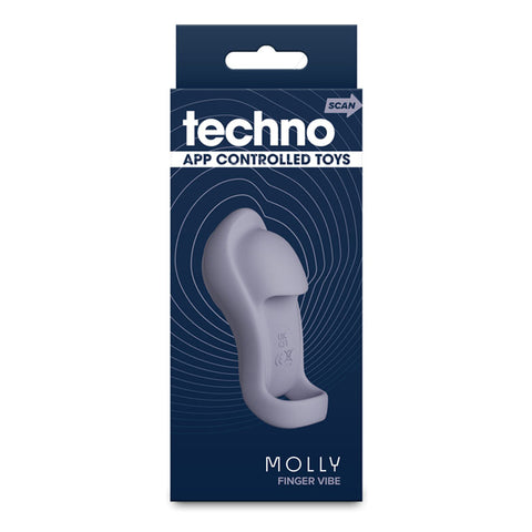 Techno Molly (Grey) – Waterproof USB Rechargeable Finger Stimulator with App Control Finger Stimulator