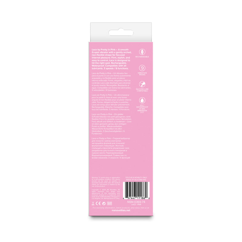 Pretty In Pink Lace – Waterproof USB Rechargeable G-Spot Vibrator 18.7 cm > Vibrators > G-Spot