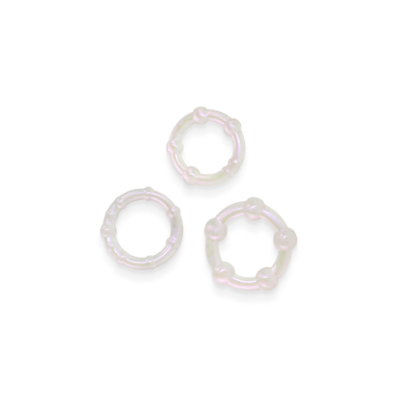 Fantasia Pearl Pearlescent Beaded Cock Rings Set of 3 Sizes – Flexible Cock Rings > Cock Ring > Sets