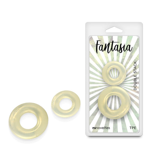 Fantasia - Double Stack - Amber - Amber Cock Rings - Set of 2 Sizes Yellow COCK RINGS