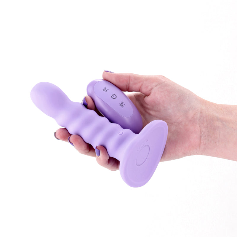 Colours Ribbed 5 Inch USB Rechargeable Waterproof Dildo with Wireless Remote Secondary image