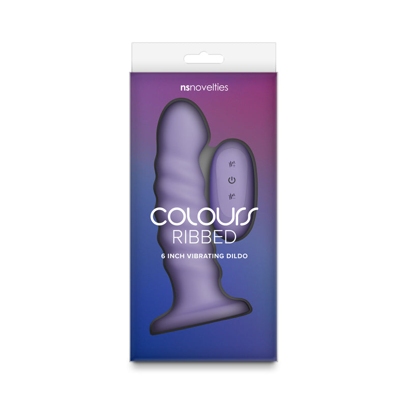 Colours Ribbed 6 Inch USB Rechargeable Vibrating Dildo with Wireless Remote > Dildos > Neutral Dildos