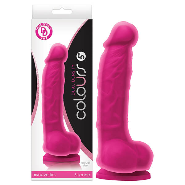 Colours Dual Density – 5 Inch Silicone Dong with Strong Suction Cup Pink > Dildos > Realistic Dildos Main image