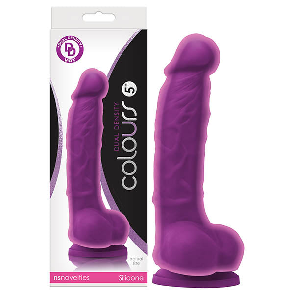 Colours Dual Density – 5 Inch Silicone Dong with Suction Cup Purple > Dildos > Realistic Dildos Main image