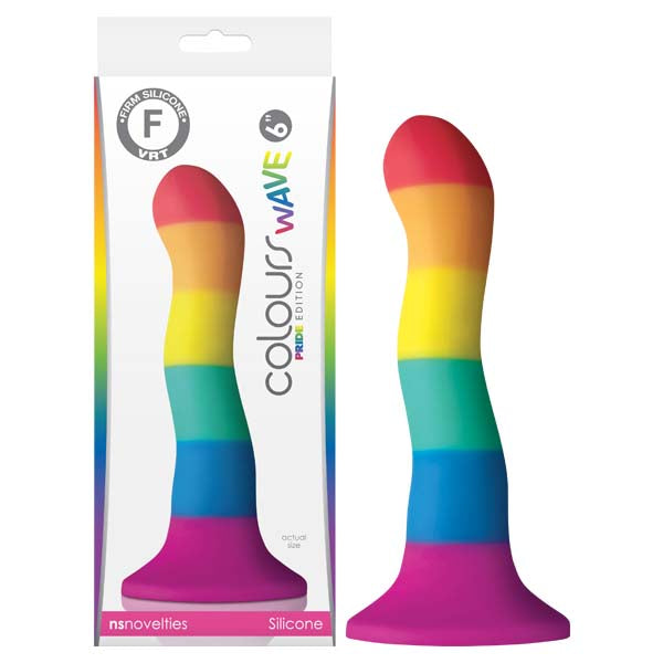 Colours Pride Edition 6 Inch Wave – Rainbow Rainbow Silicone Dong Multi > Dildos > Neutral Dildos Main image