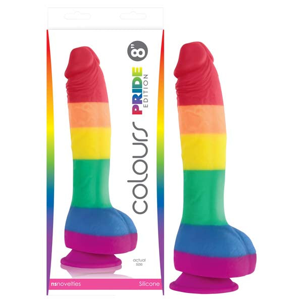 Colours Pride Edition 8 Inch Realistic Silicone Dildo With Balls – Silicone Dildo > Dildos > Neutral Dildos