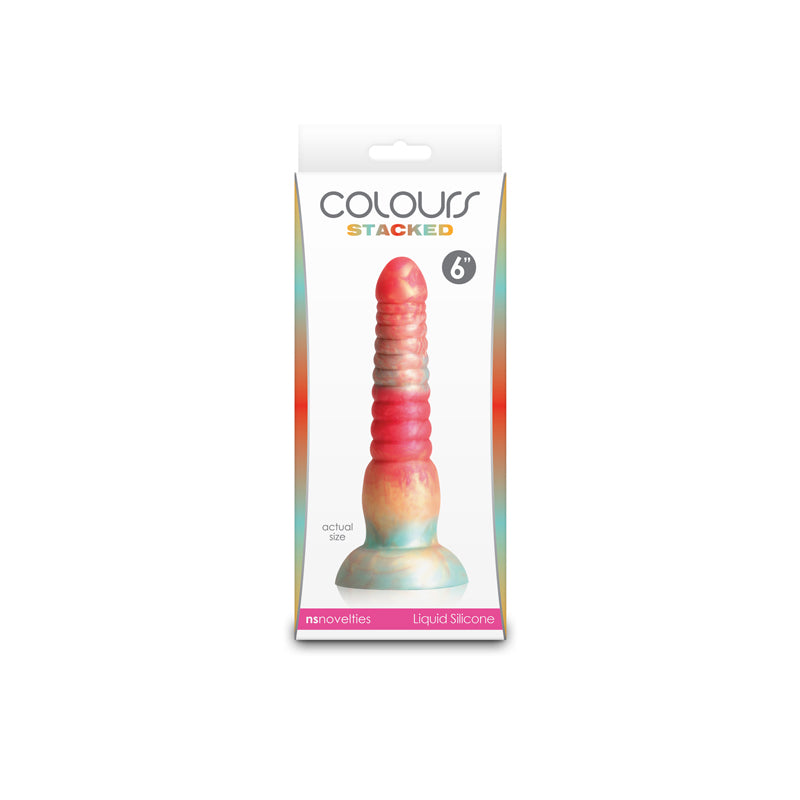 Colours Stacked - 6'' Dildo - Red/Gold - Red/Gold 16 cm Fantasy Dildo DONGS