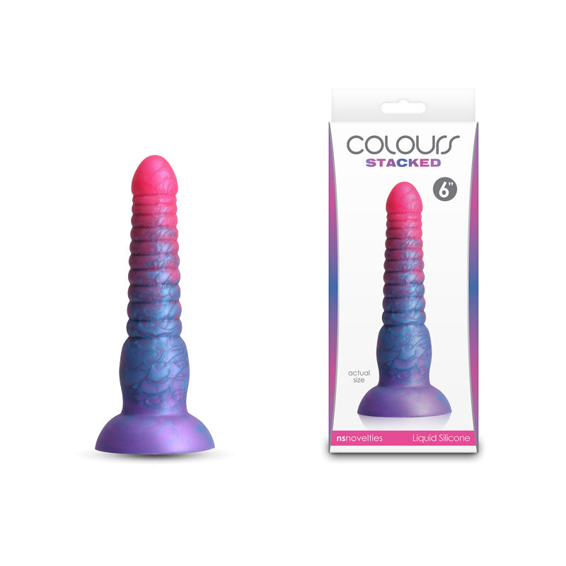 Colours Stacked - 6'' Dildo - Pink/Blue - Pink/Blue 16 cm Fantasy Dildo Coloured DONGS