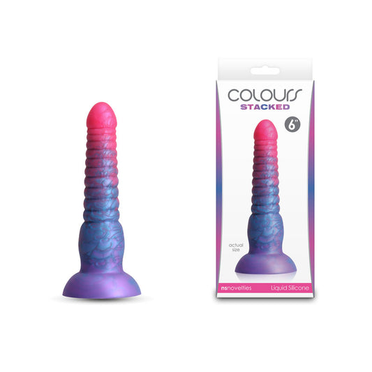 Colours Stacked - 6'' Dildo - Pink/Blue - Pink/Blue 16 cm Fantasy Dildo