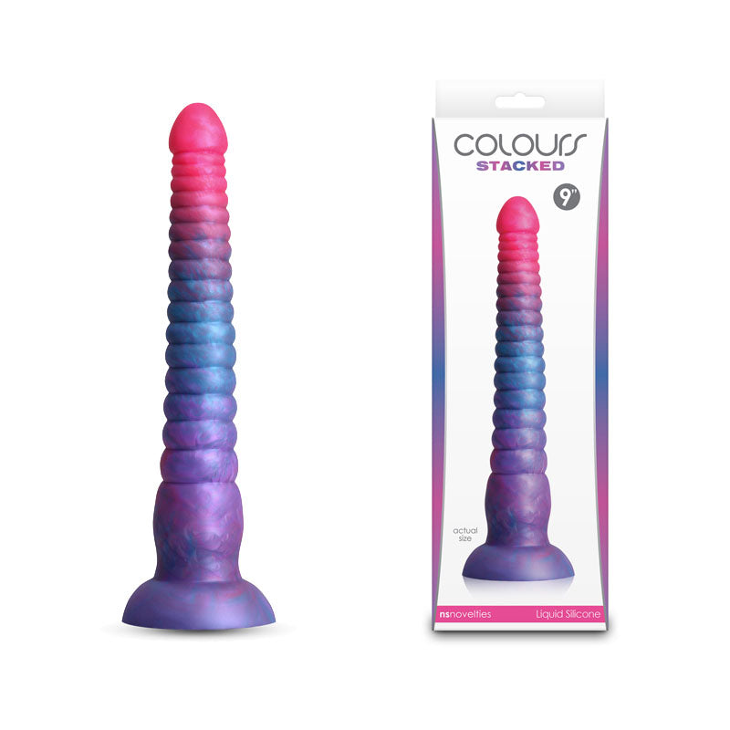 Colours Stacked - 9'' Dildo - Pink/Blue - Pink/Blue 23 cm Fantasy Dildo Coloured DONGS