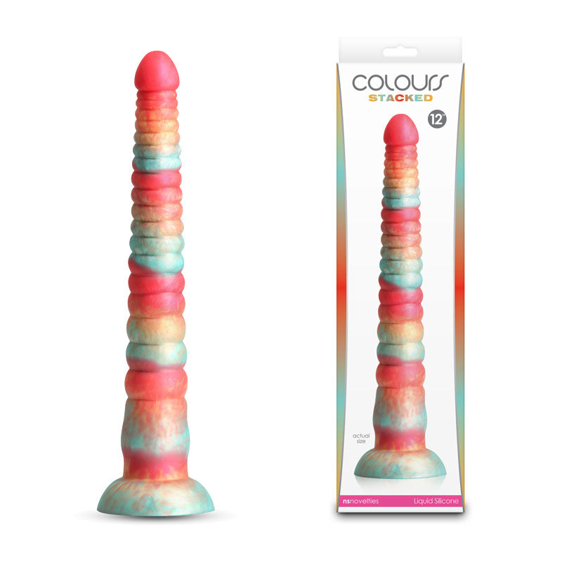 Colours Stacked - 12'' Dildo - Red/Gold - Red/Gold 30.6 cm Fantasy Dildo Coloured DONGS