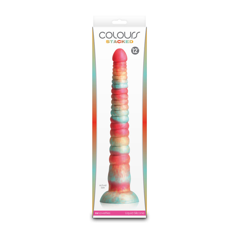 Colours Stacked - 12'' Dildo - Red/Gold - Red/Gold 30.6 cm Fantasy Dildo DONGS